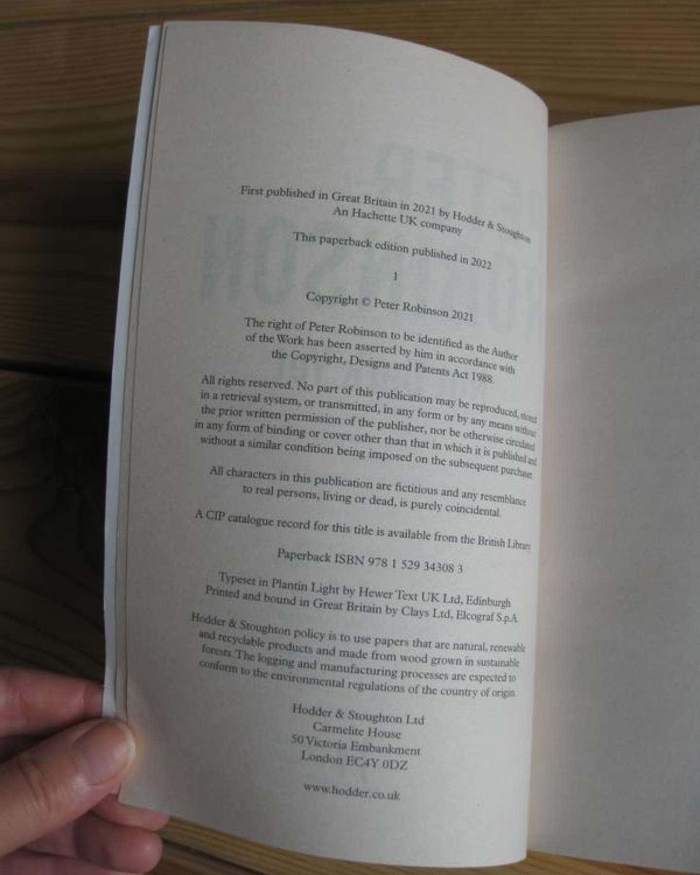 Not dark yet — Peter Robinson