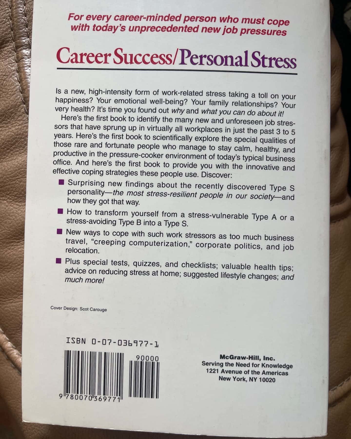 Career Success/ Personal Stress How to Stay Healthy in a High-Stress Environment — Christine A. Leatz, M.S.W. With Mark W. Stolar, M.D.